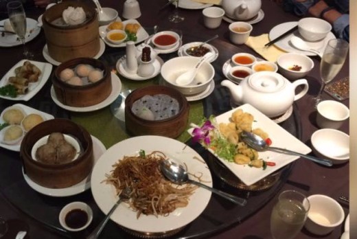 Selection of dim sum items